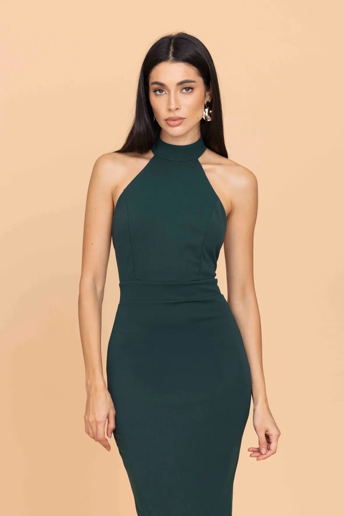 LEILA Forest Green Maxi Dress