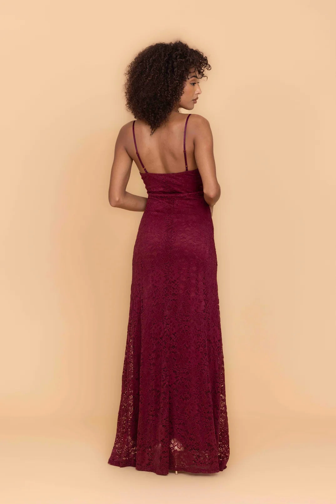 SANDY Berry Wine Maxi Dress