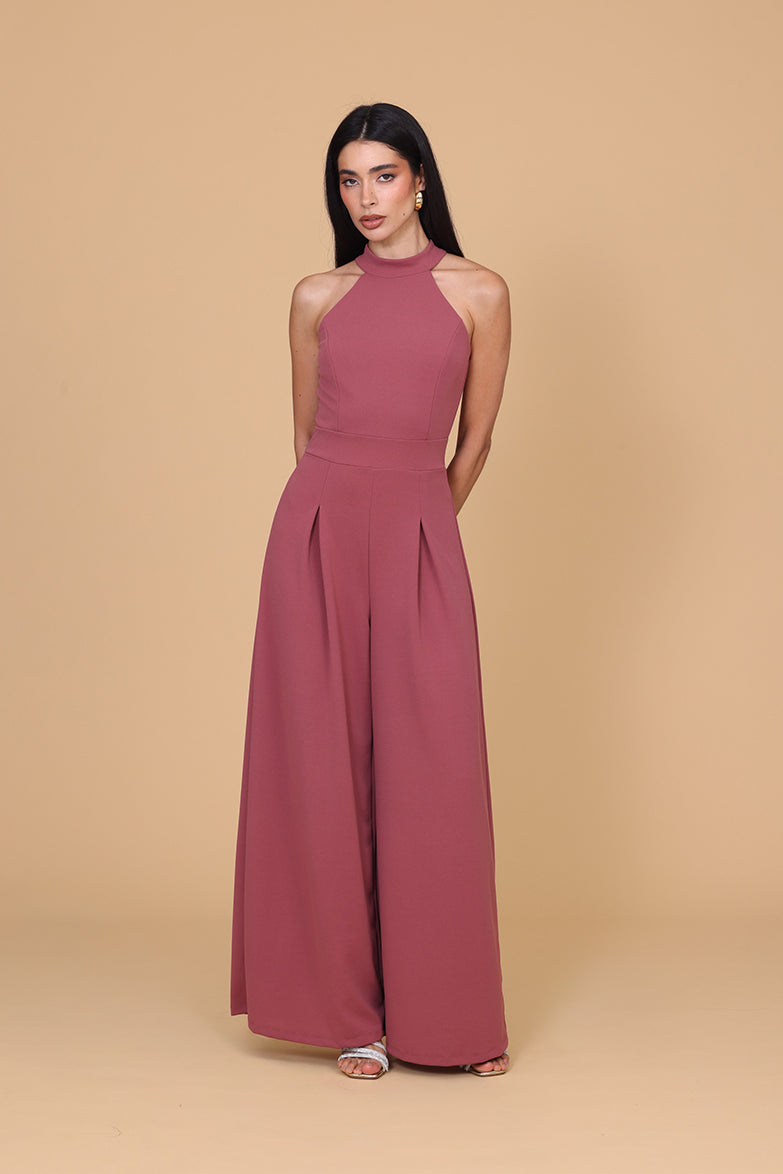 LEILA Overall in Dunkelmauve-Rosa