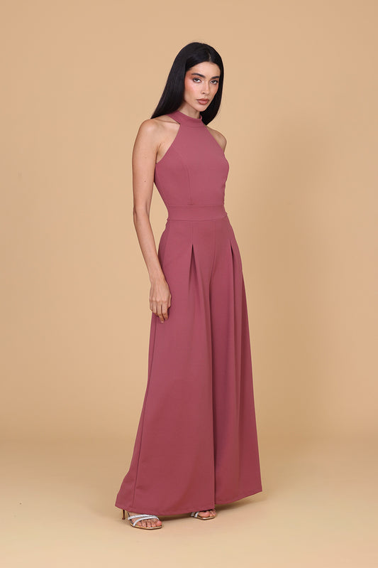 LEILA Overall in Dunkelmauve-Rosa