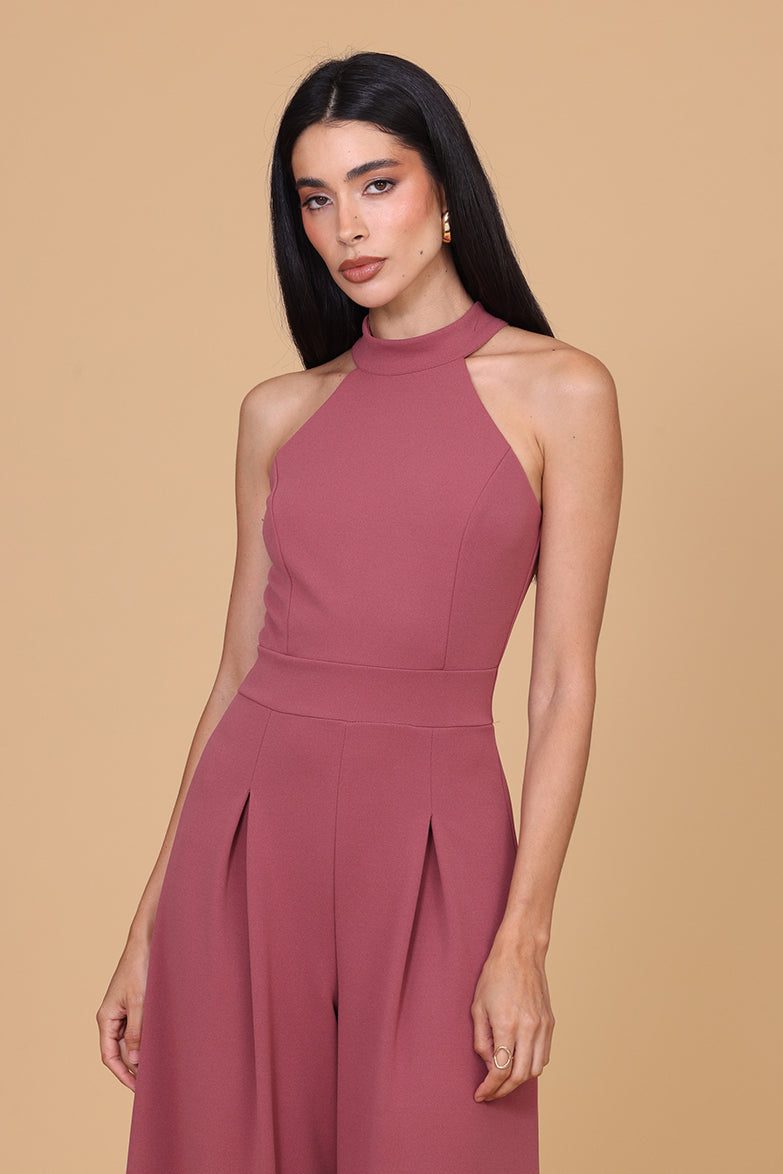 LEILA Overall in Dunkelmauve-Rosa