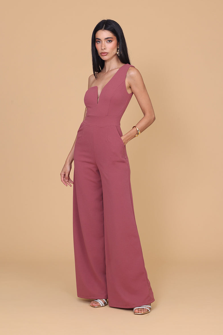 FLEUR Dark Mauve Pink Jumpsuit