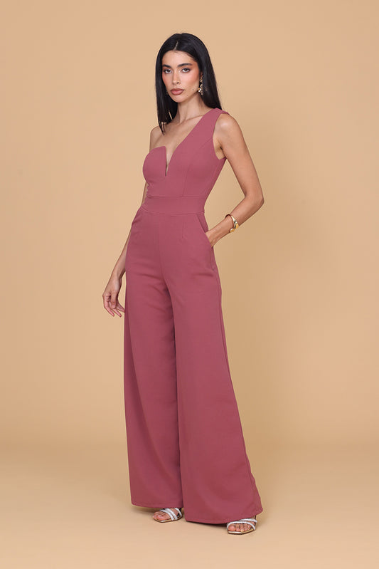 FLEUR Overall in Dunkelmauve-Rosa