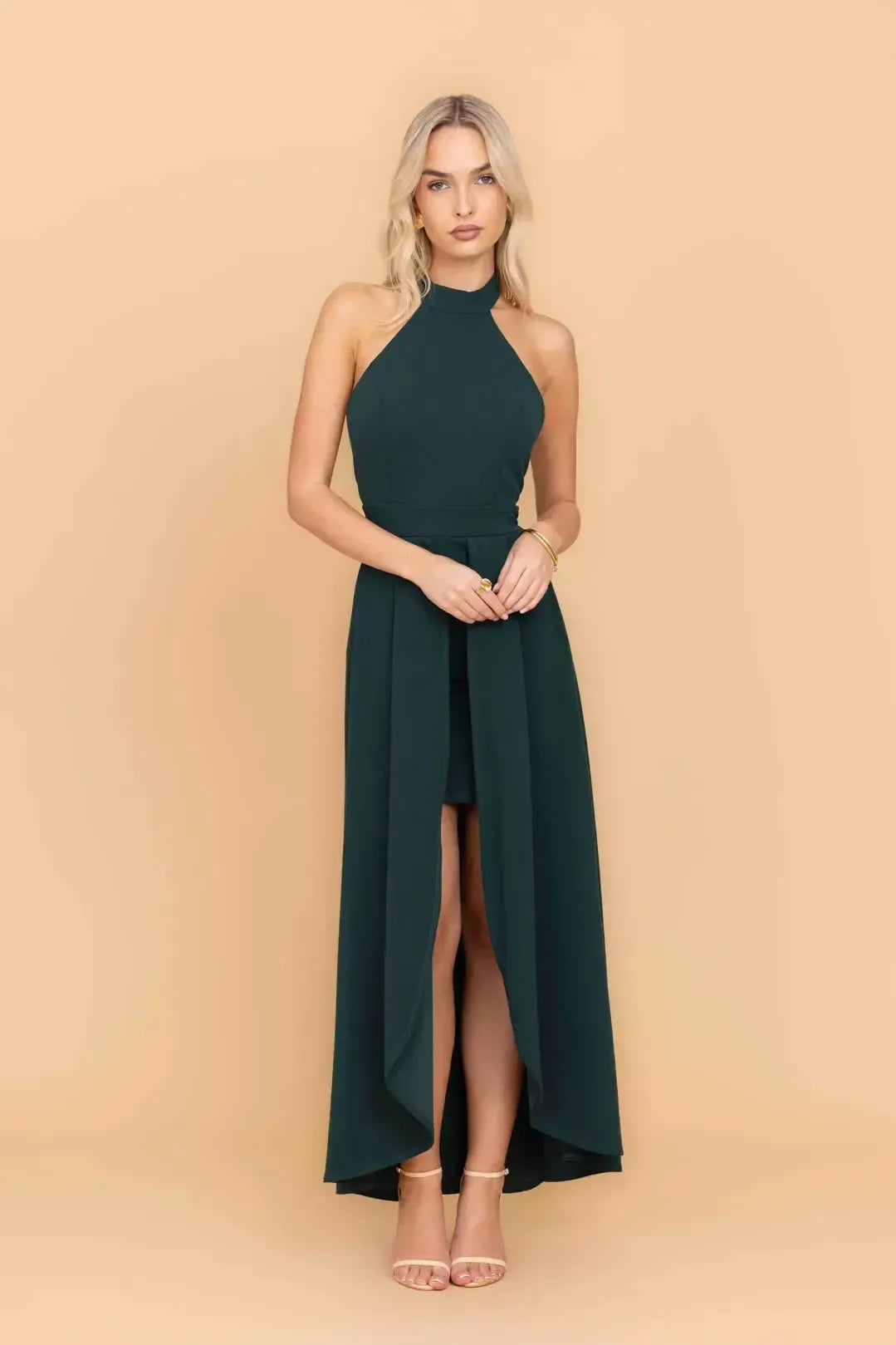 low back halter mini dress Halter tie mini dress main image 1