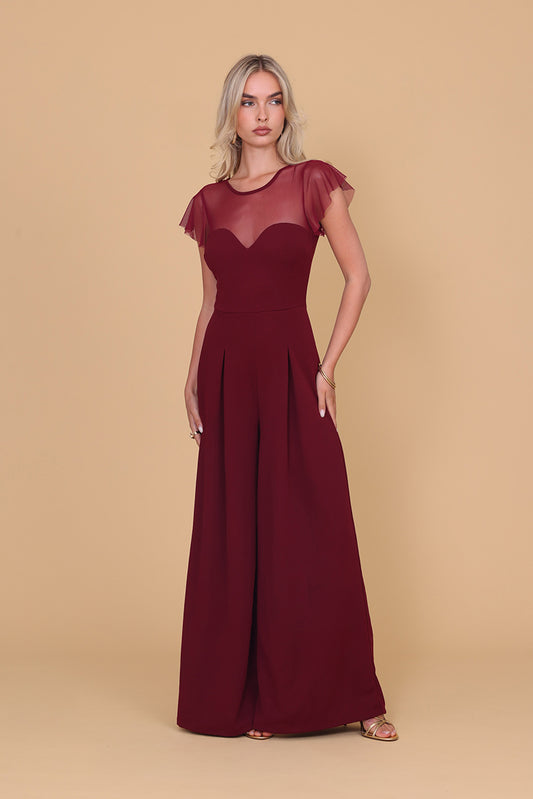 BERNICE Burgundy Jumpsuit