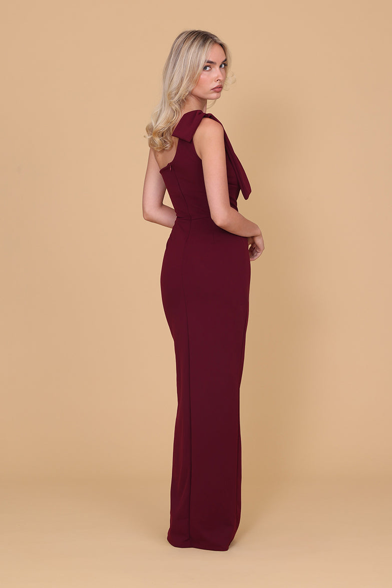 TALIA Burgunderrotes Maxikleid