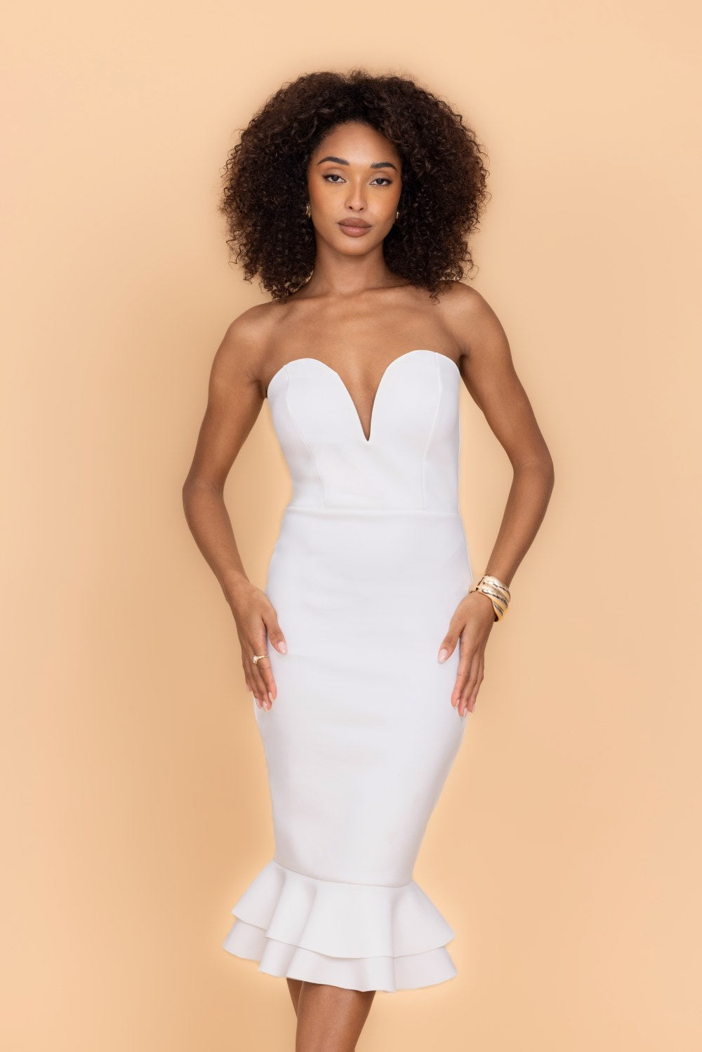 Lola White Midi Dress