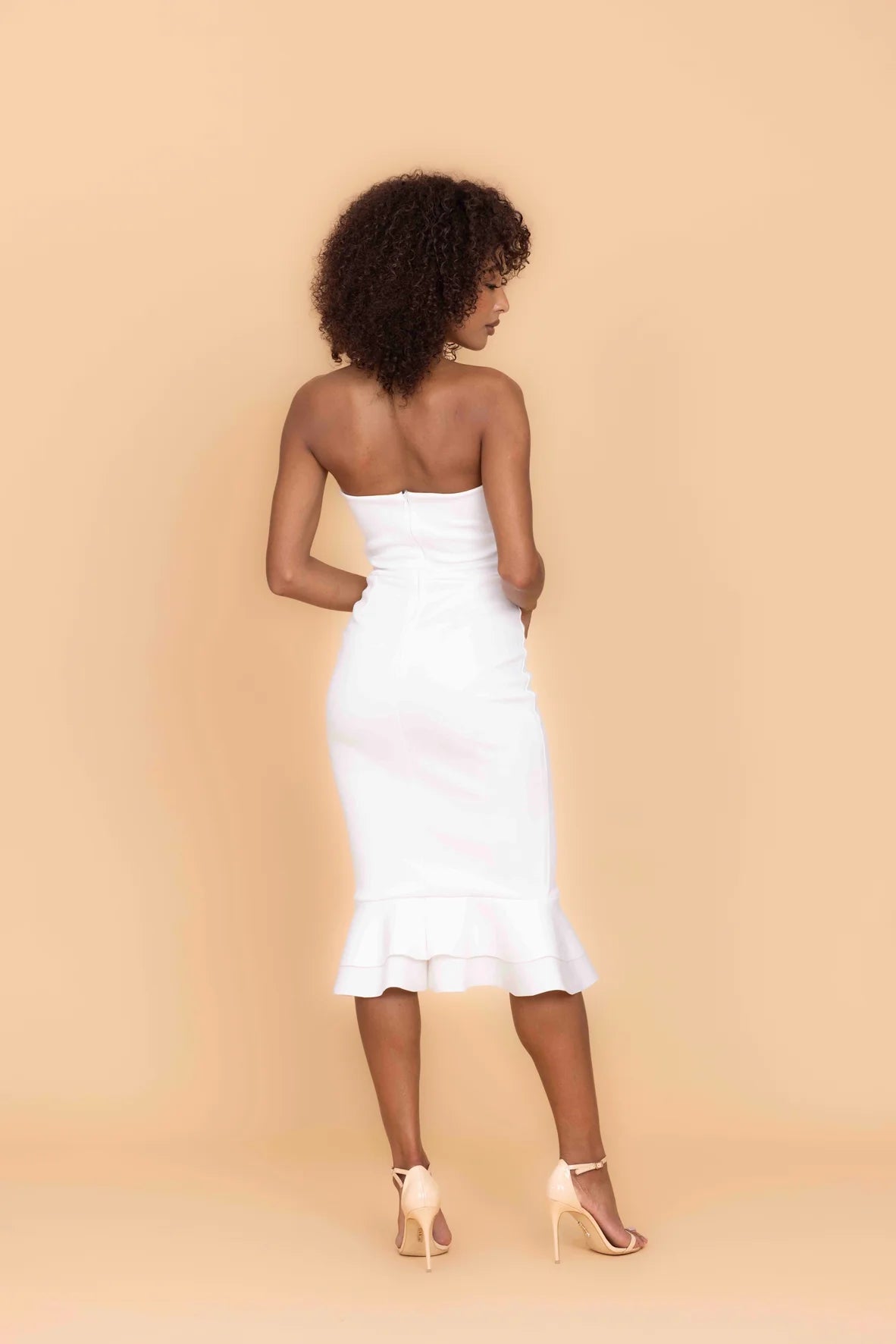 LOLA White Midi Dress