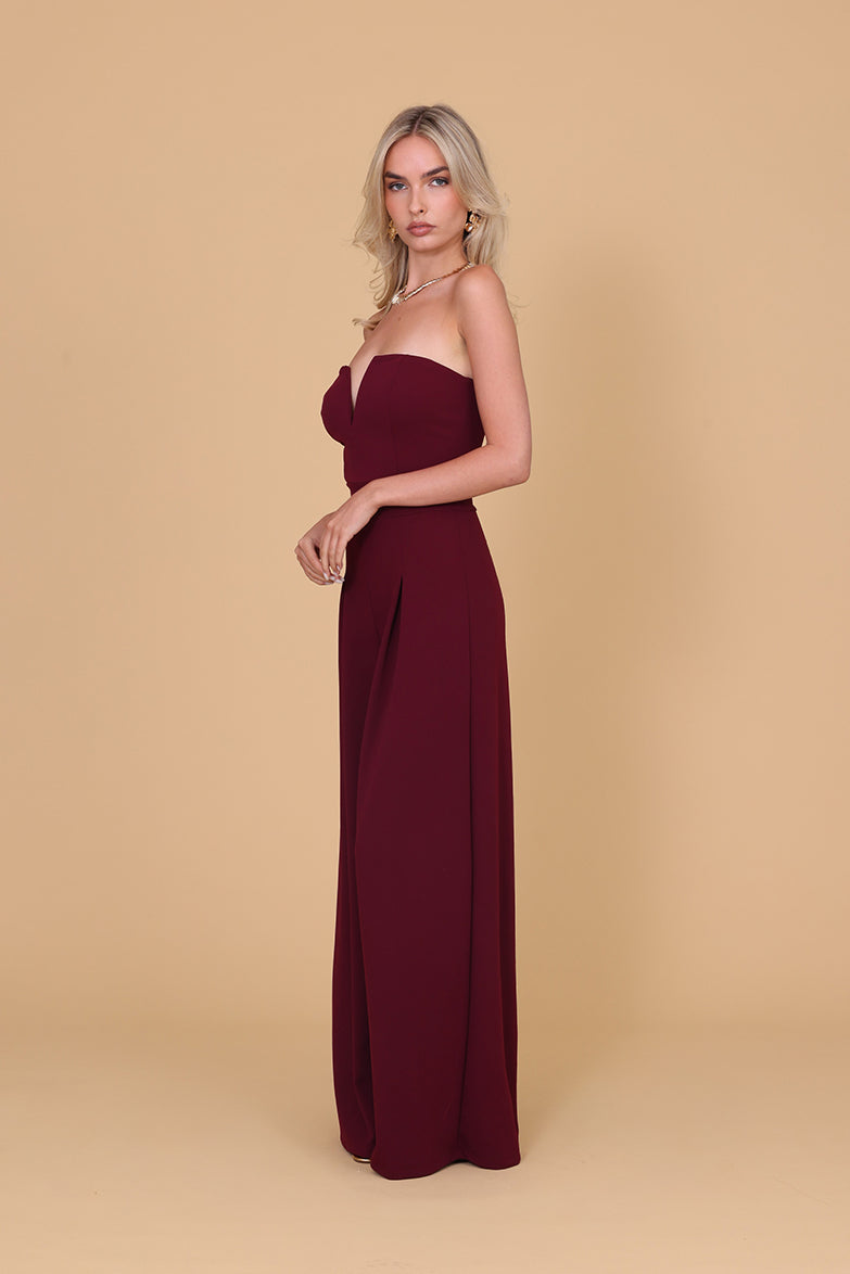 ANNA Burgunder-Jumpsuit