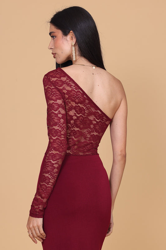 LARINA Wine Maxi Dress