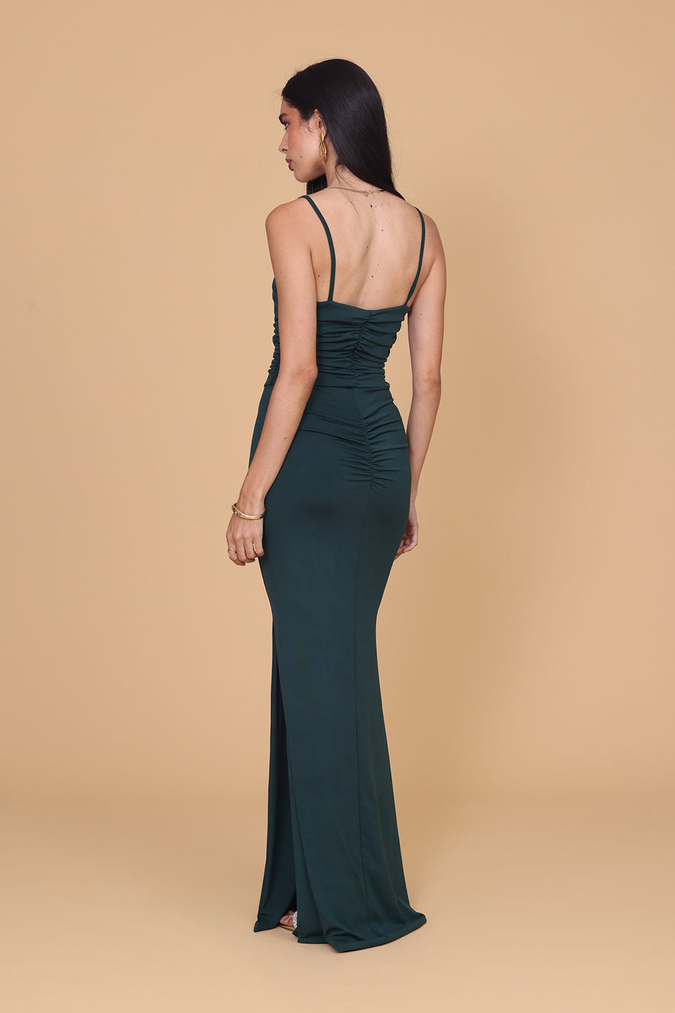 ARINA Forest Green Maxi Dress