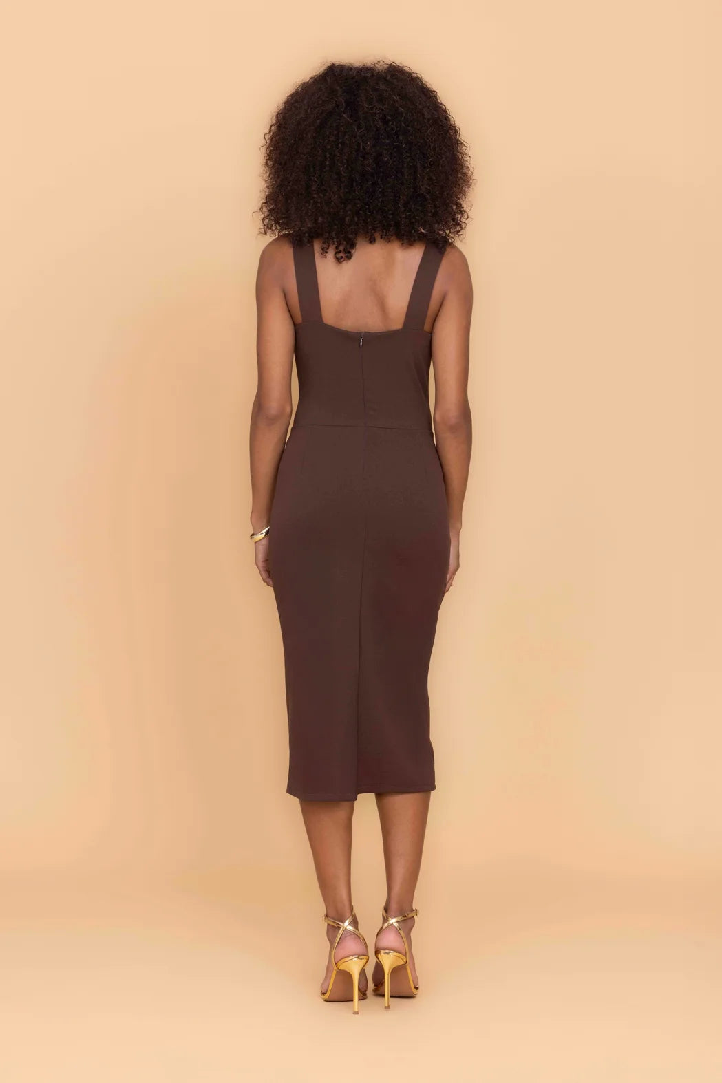 ESME Brown Midi Dress