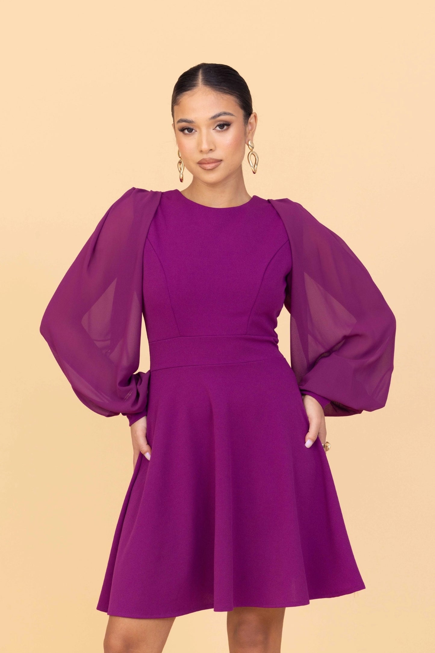 KAT Plum Mini Dress Petite