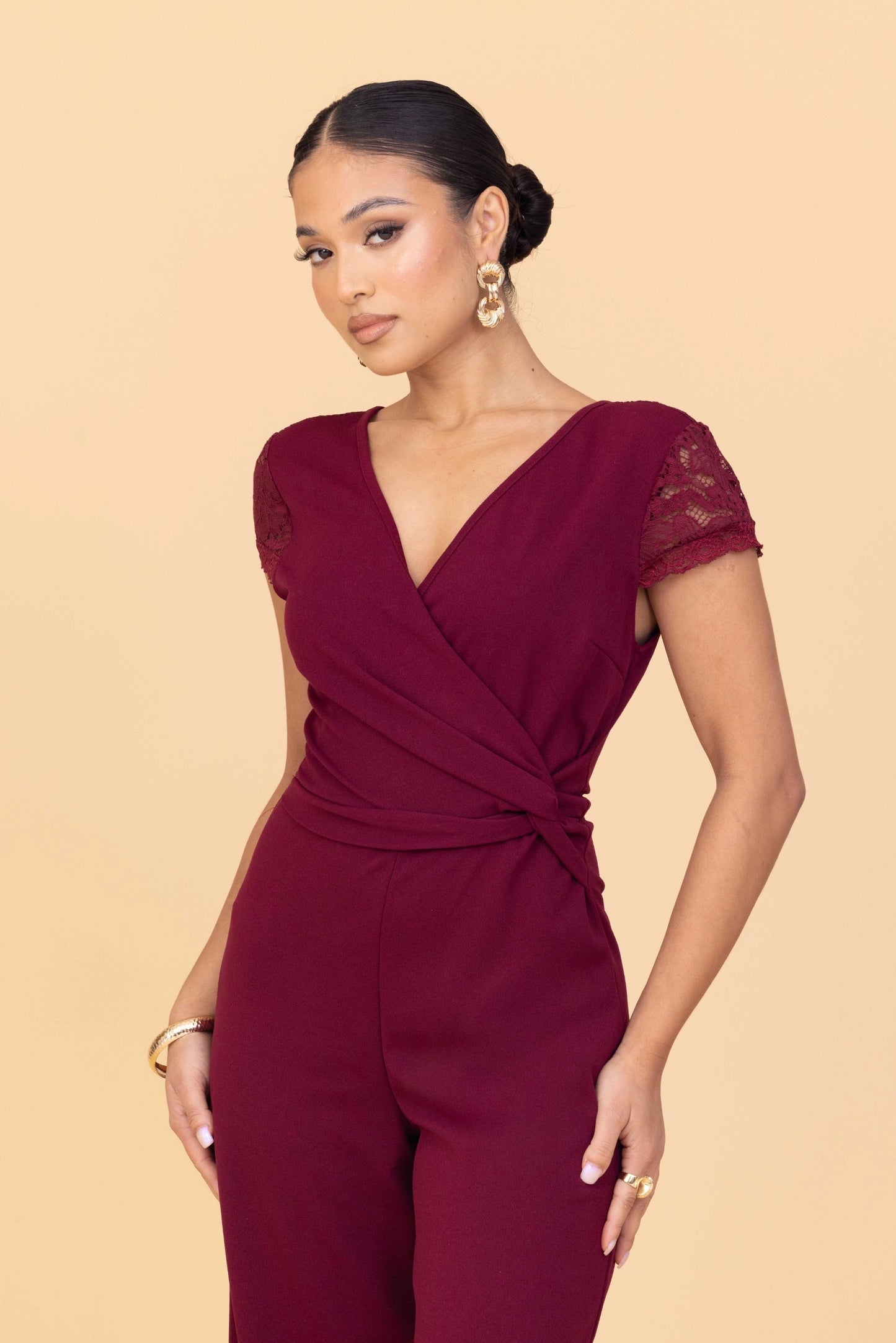 CECILLIAN Wine Jumpsuit Petite