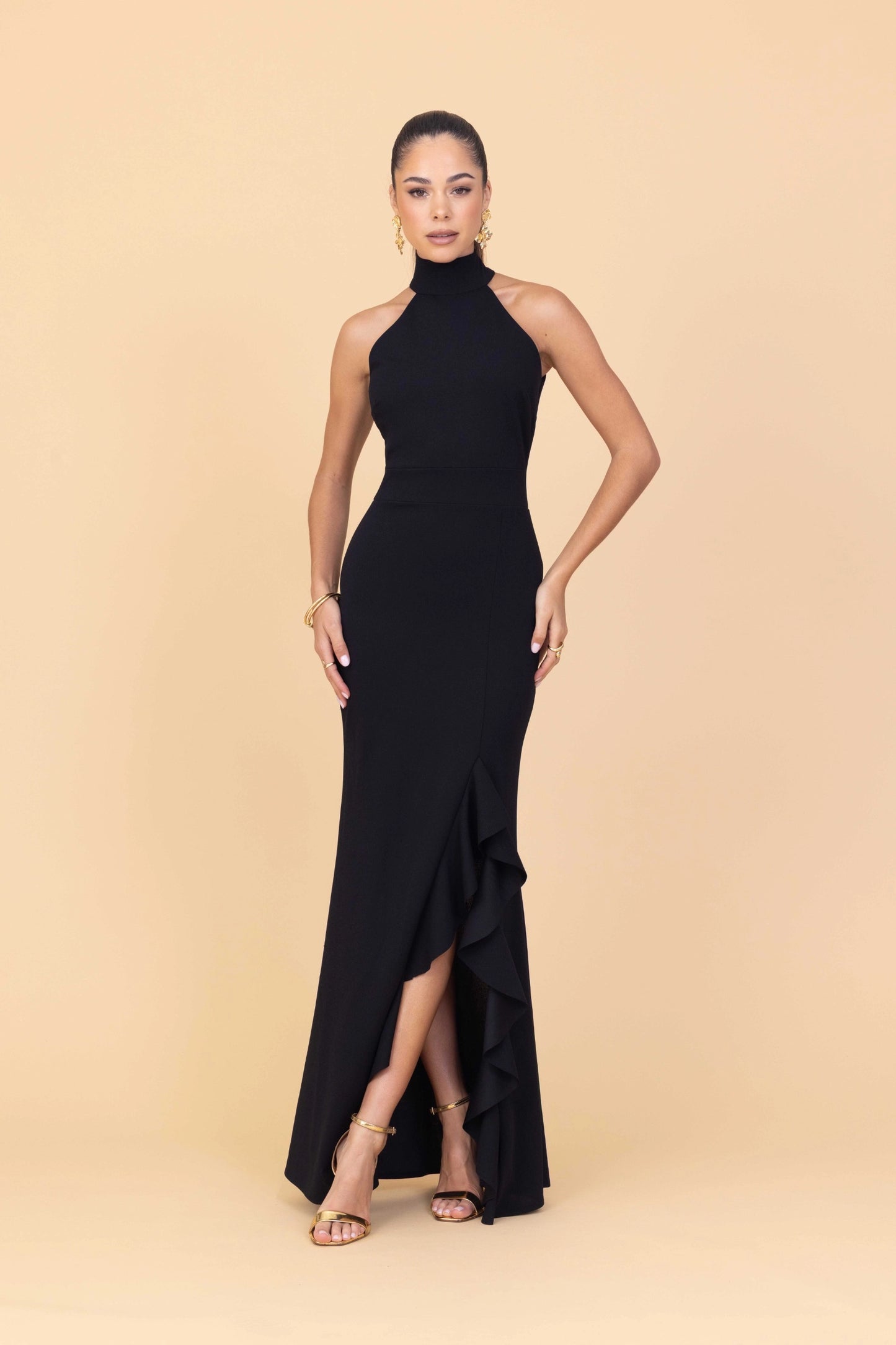 CLAUDINE Black Maxi Dress