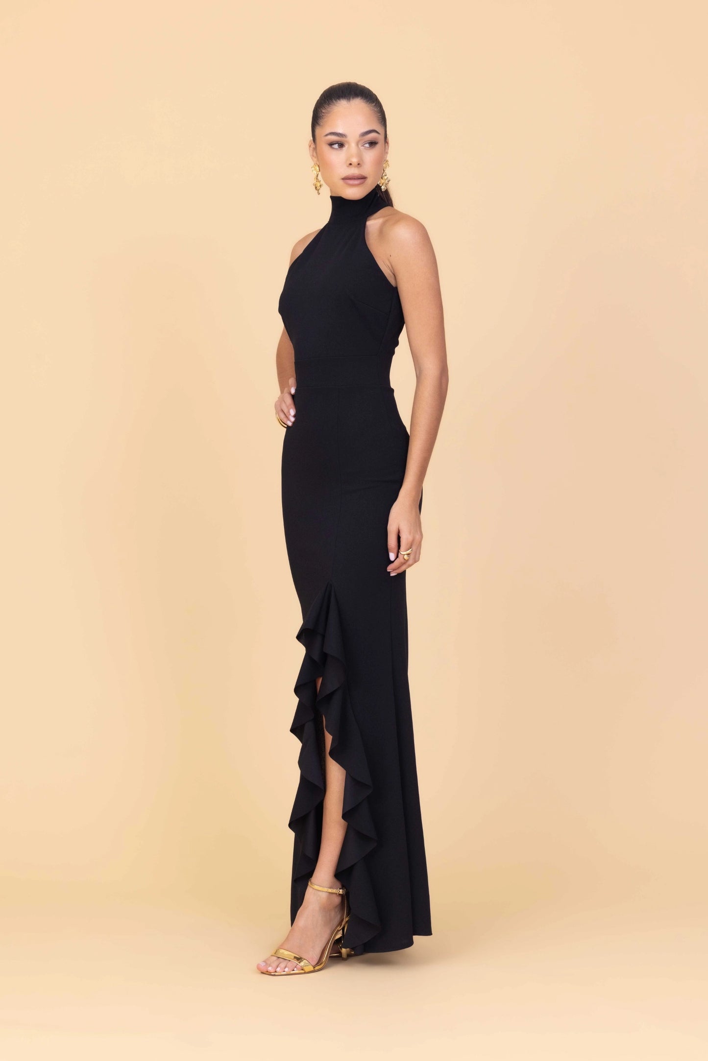 CLAUDINE Black Maxi Dress