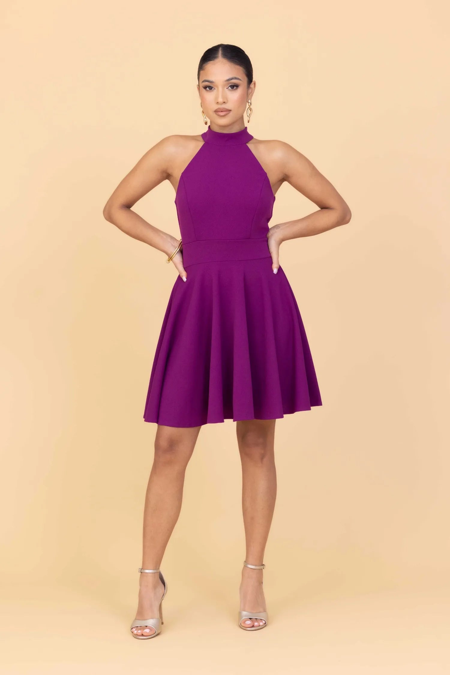 plum color mini dress RUBY Petite Sage Cord Dress - Internal boning beaded prom dress Color:Verona Floral Buttercup Multi