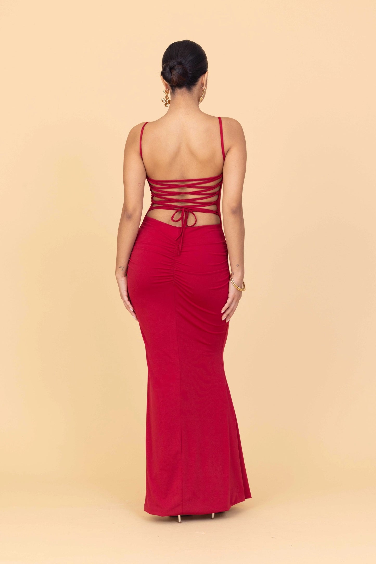 MARY Cherry Red Maxi Dress Petite