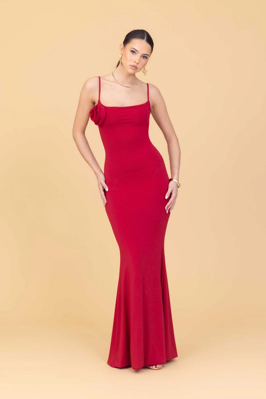 MARY Cherry Red Maxi Dress Tall