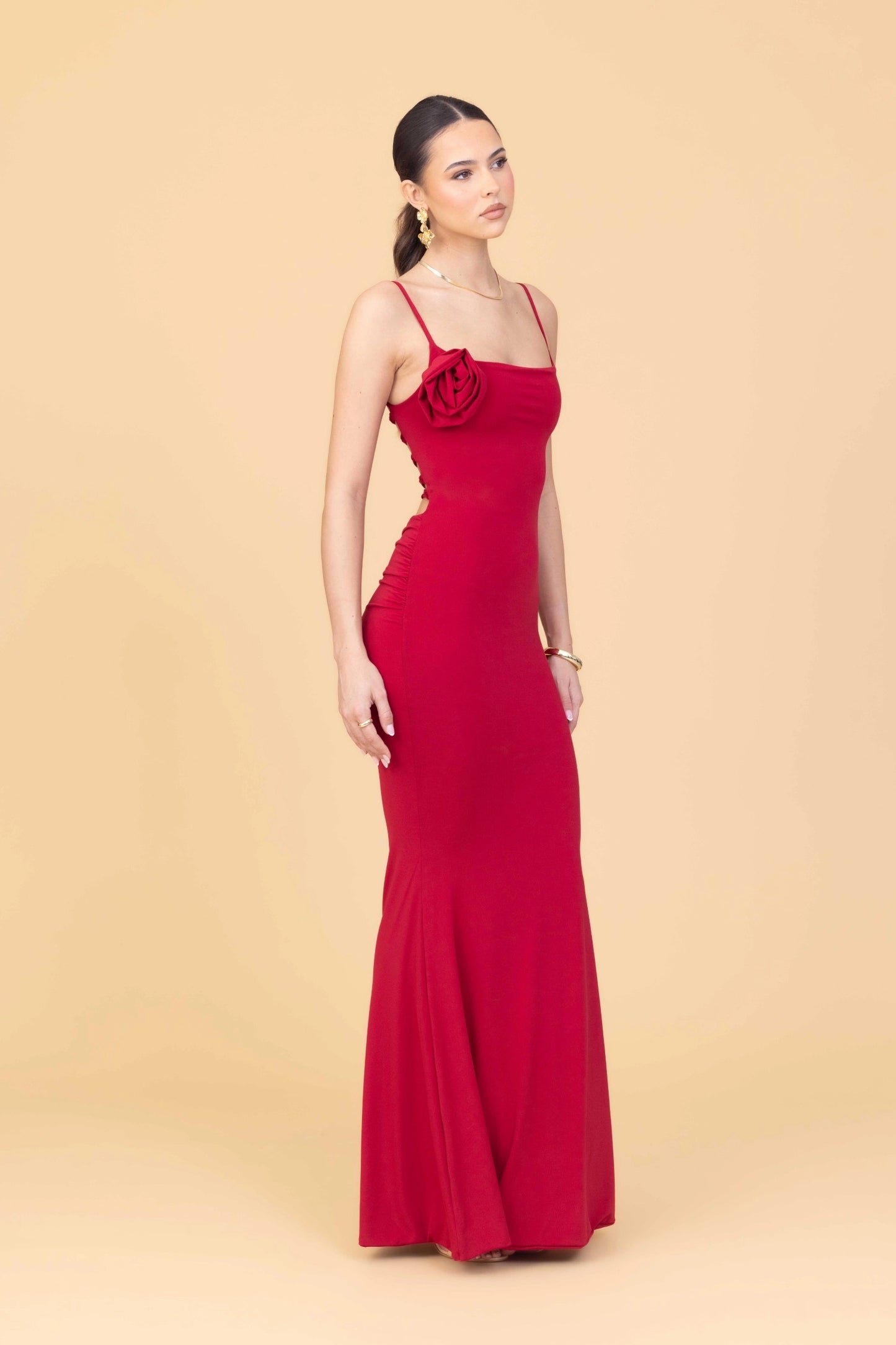 MARY Cherry Red Maxi Dress Tall