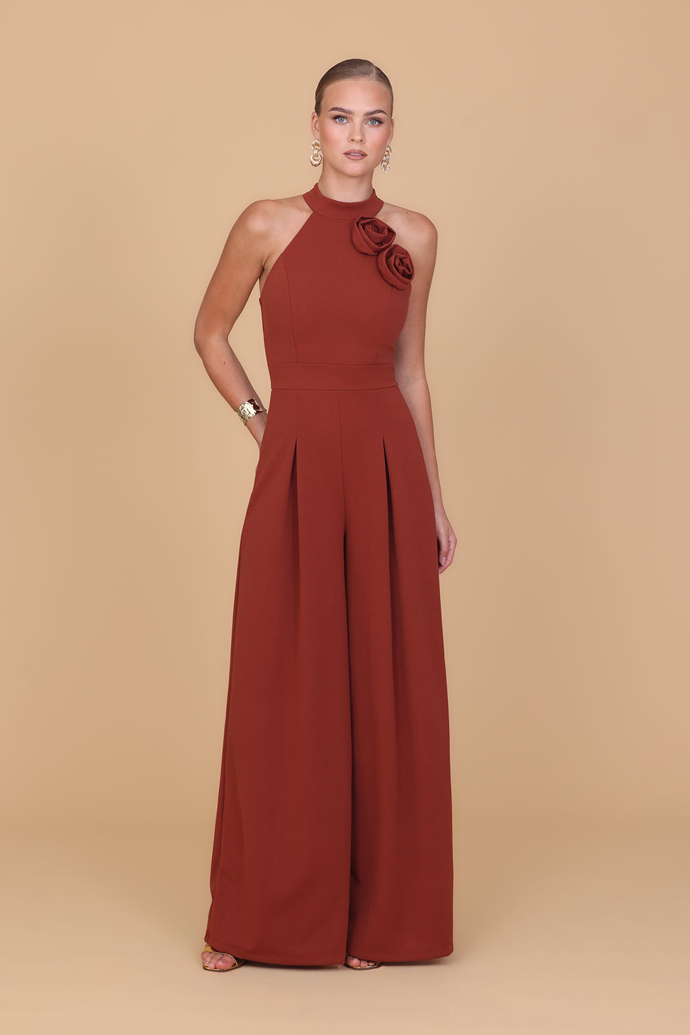 TAMANA Burnt Orange Jumpsuit