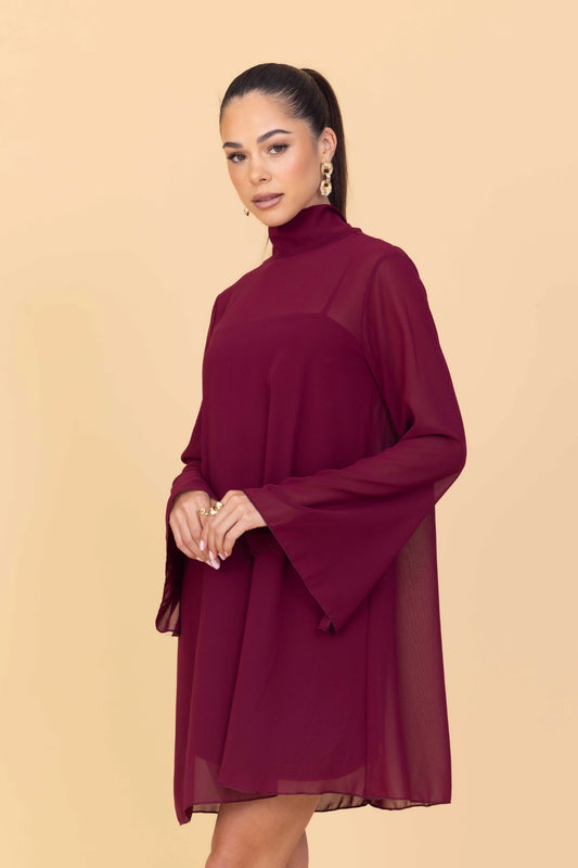 FELICITY Wine Mini Dress