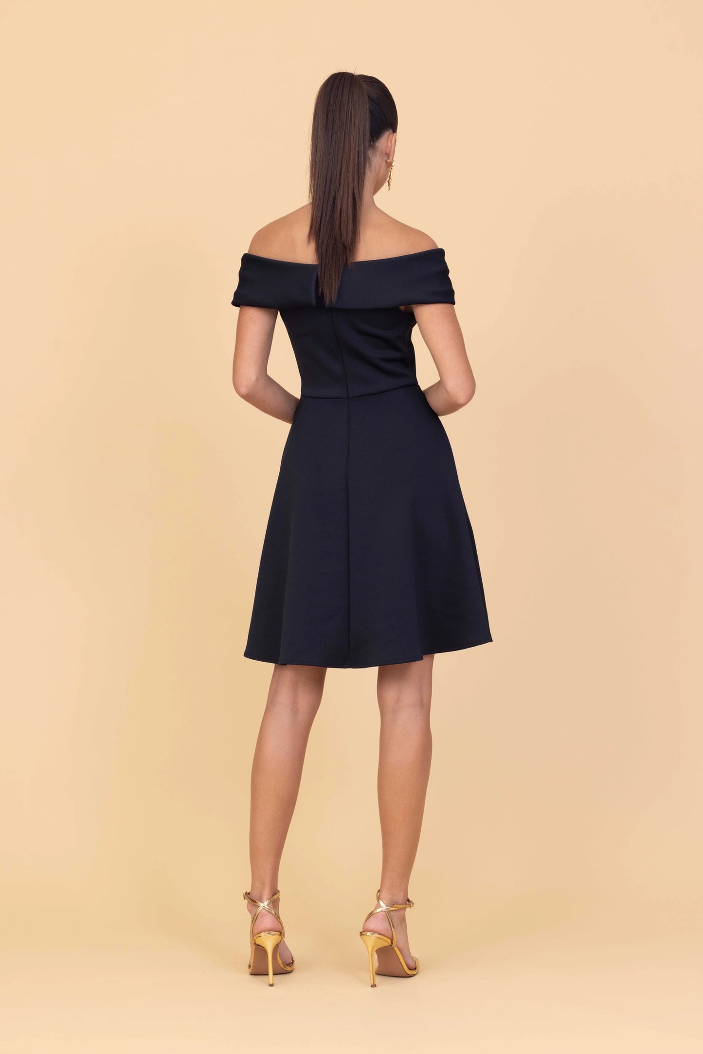 AMBER Black Skater Dress