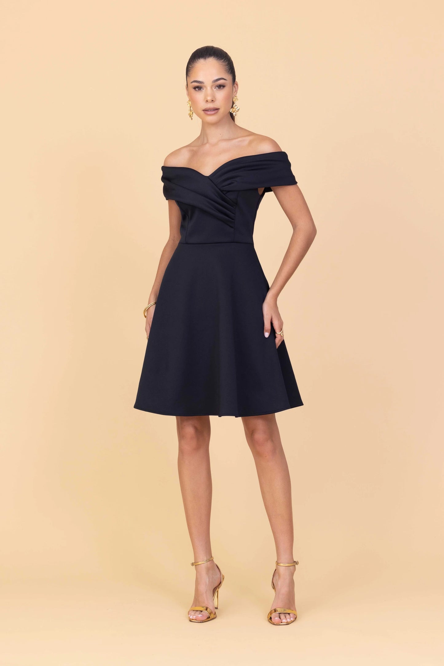 AMBER Black Skater Dress