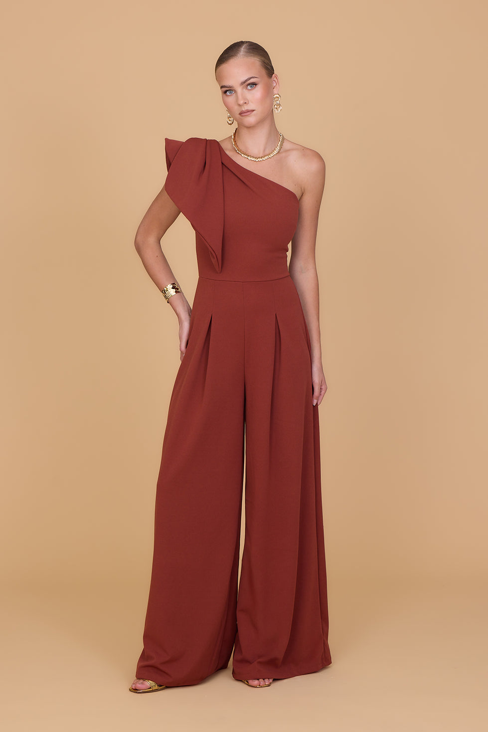 LIANA Burnt Orange Jumpsuit