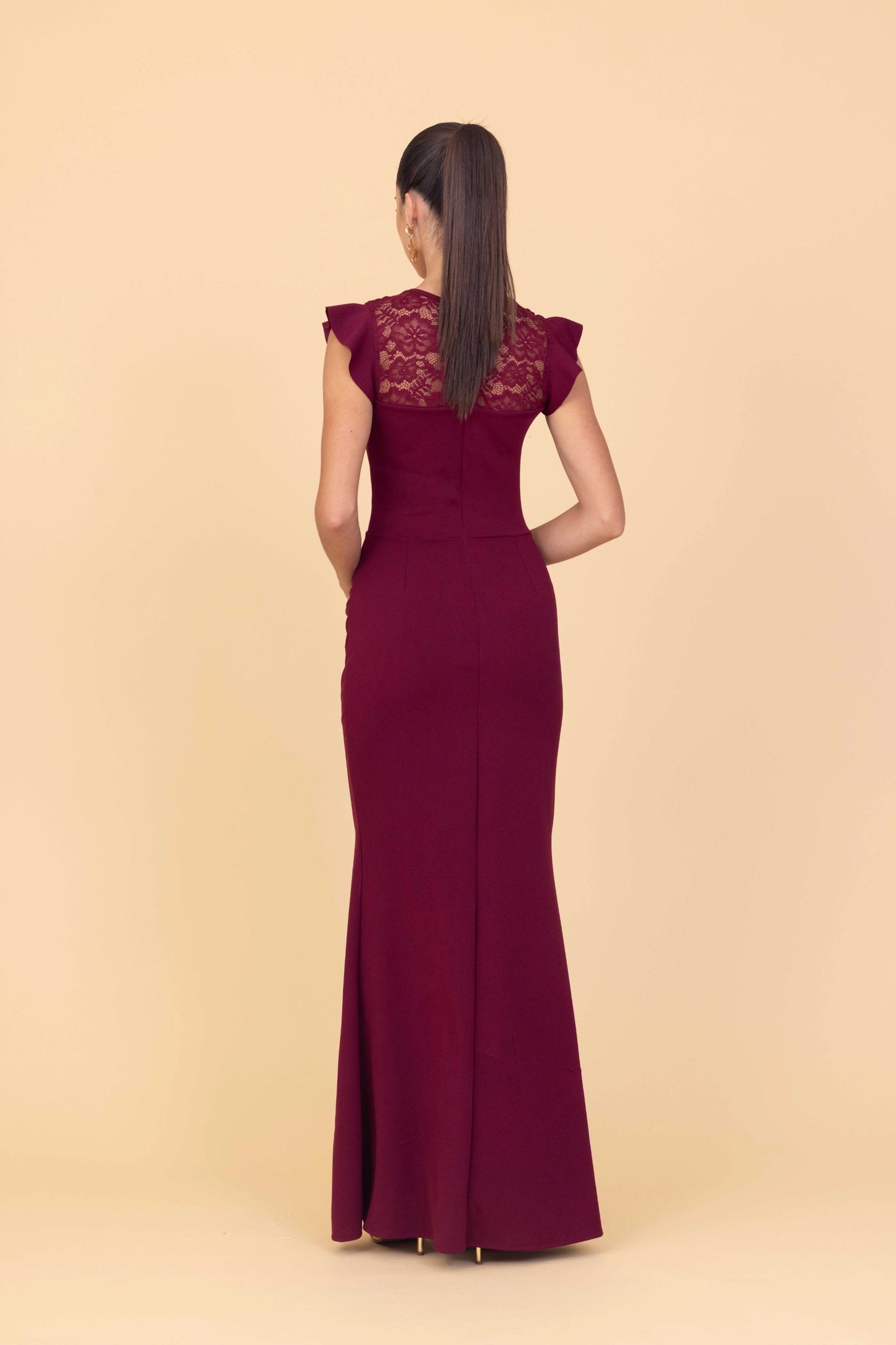 CLAUDIA Wine Maxi Dress