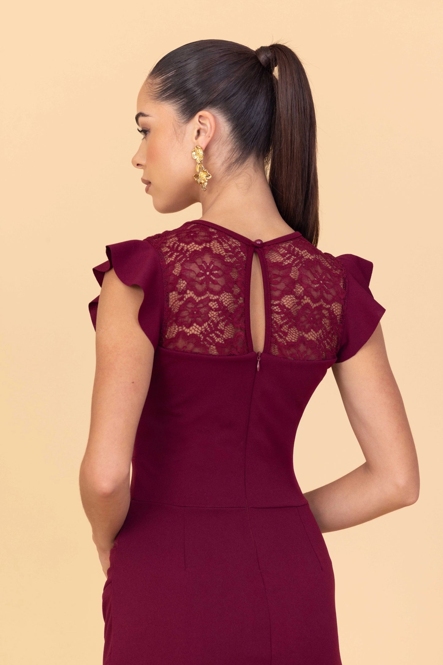 CLAUDIA Wine Maxi Dress