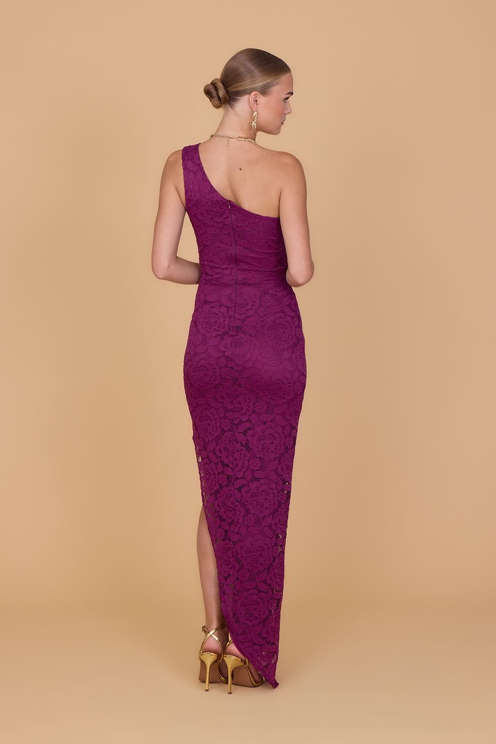 NAIMA Pflaumen-Midikleid